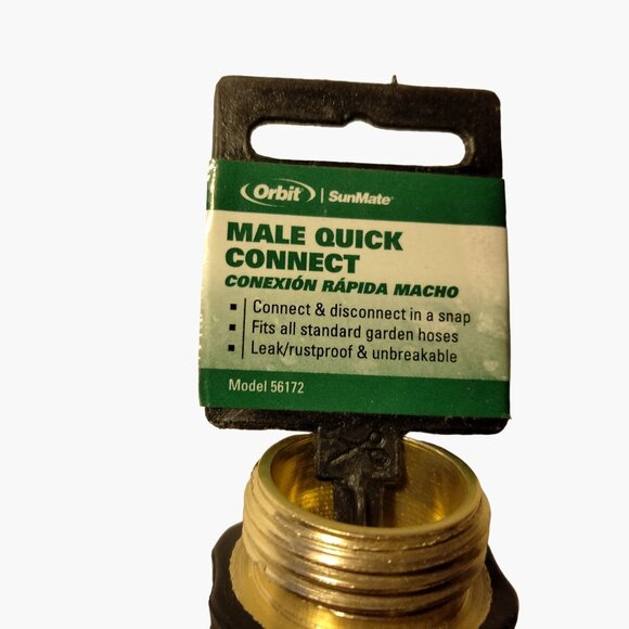 Orbitz SunMate Metal Male Quick Connect Garden Hose End - Picture 3 of 7